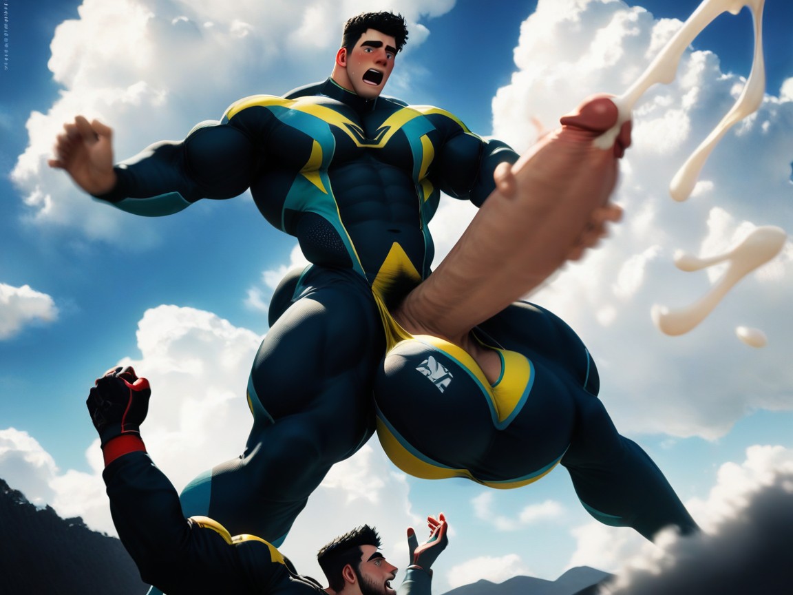 Basejumping, Giant Glans Near Open Mouth, Excess Cum Porno gay IA