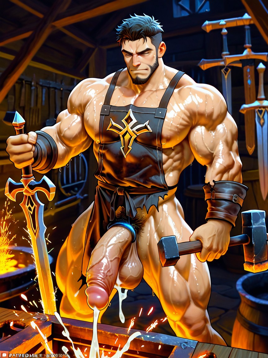 Hdr, Hyper-muscular Handsome Male, Hard Long Nipples Porno IA Gay