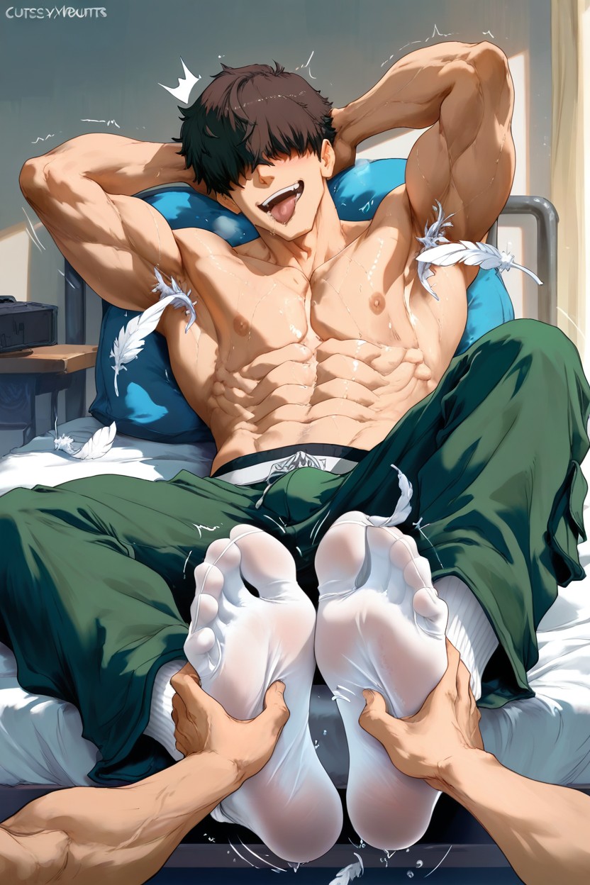 Jock Has Evil Smile, Full Body, Dorm Room AI同性恋黄片