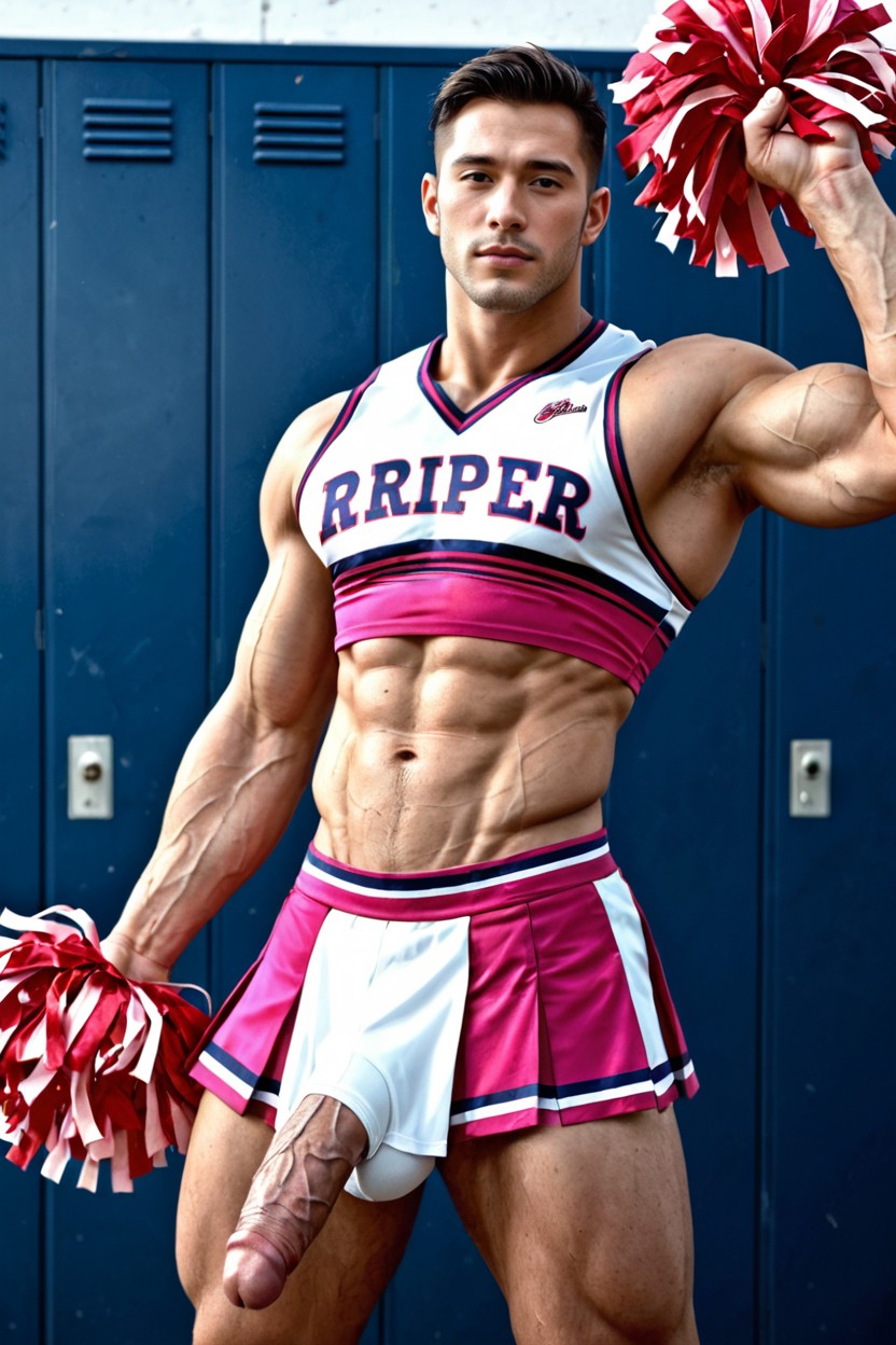 Provocative Pose, Heavy Huge Saggy Flaccid Veiny Balls Under Pink Cheerleader Costume, Get Ripper And Toned AI同性戀黃片
