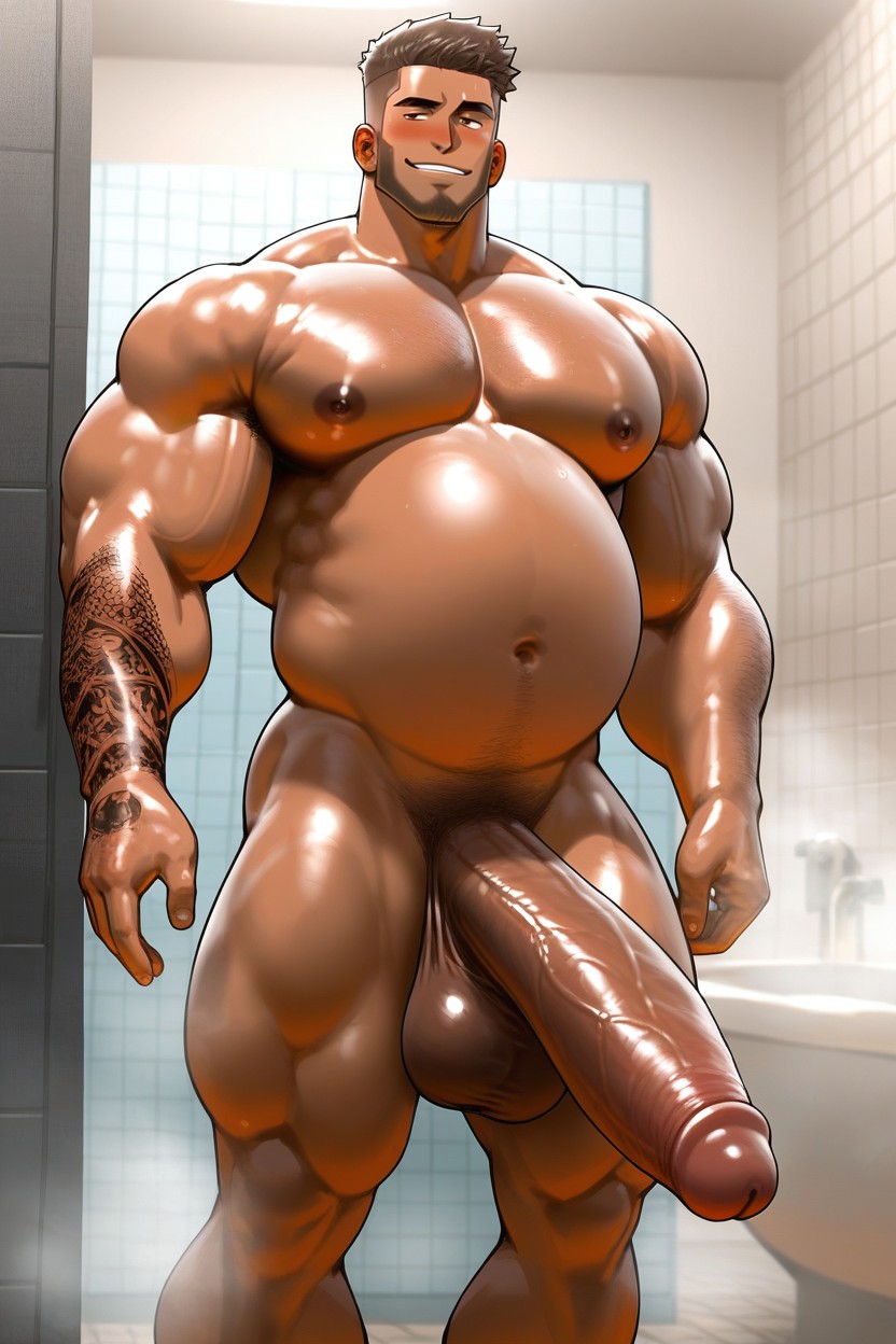 Ball Belly, Gigantic Pecs, High Detailed Porno gay IA