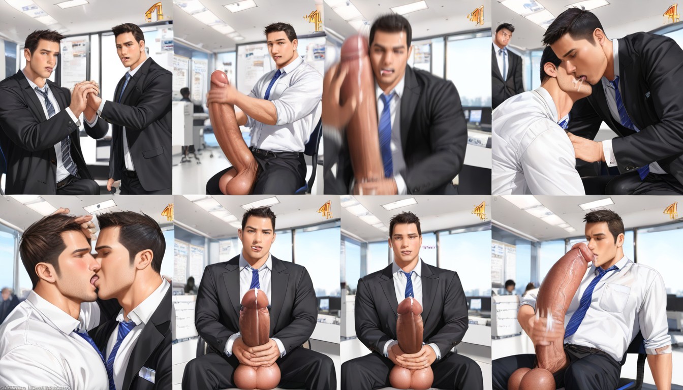 Cum Facial, Public, Sitting Down Pornografia gay com IA