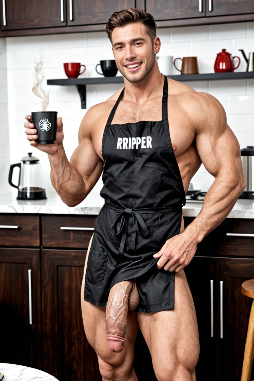 Hyper Hairy Chest, Provocative Pose, Sleek And Well-defined Pecs AI Gay Porn