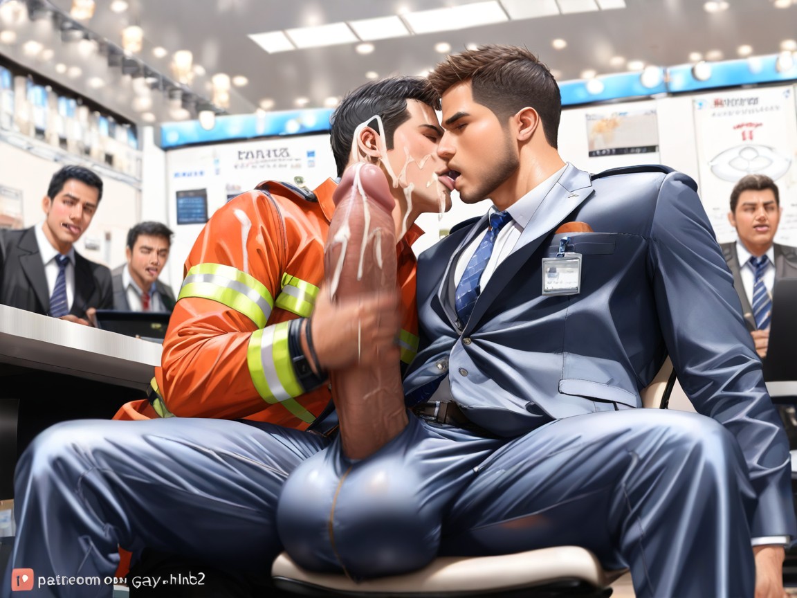Motion Blur, Cum On Face And Chest, Bombero Porno gay IA