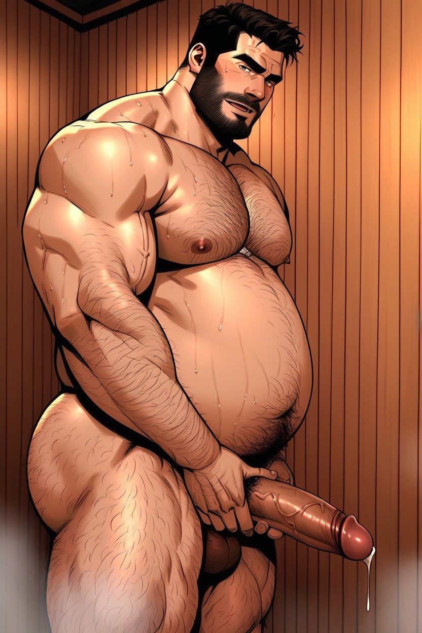 Obese, Standing, Jerk Off ゲイAIポルノ