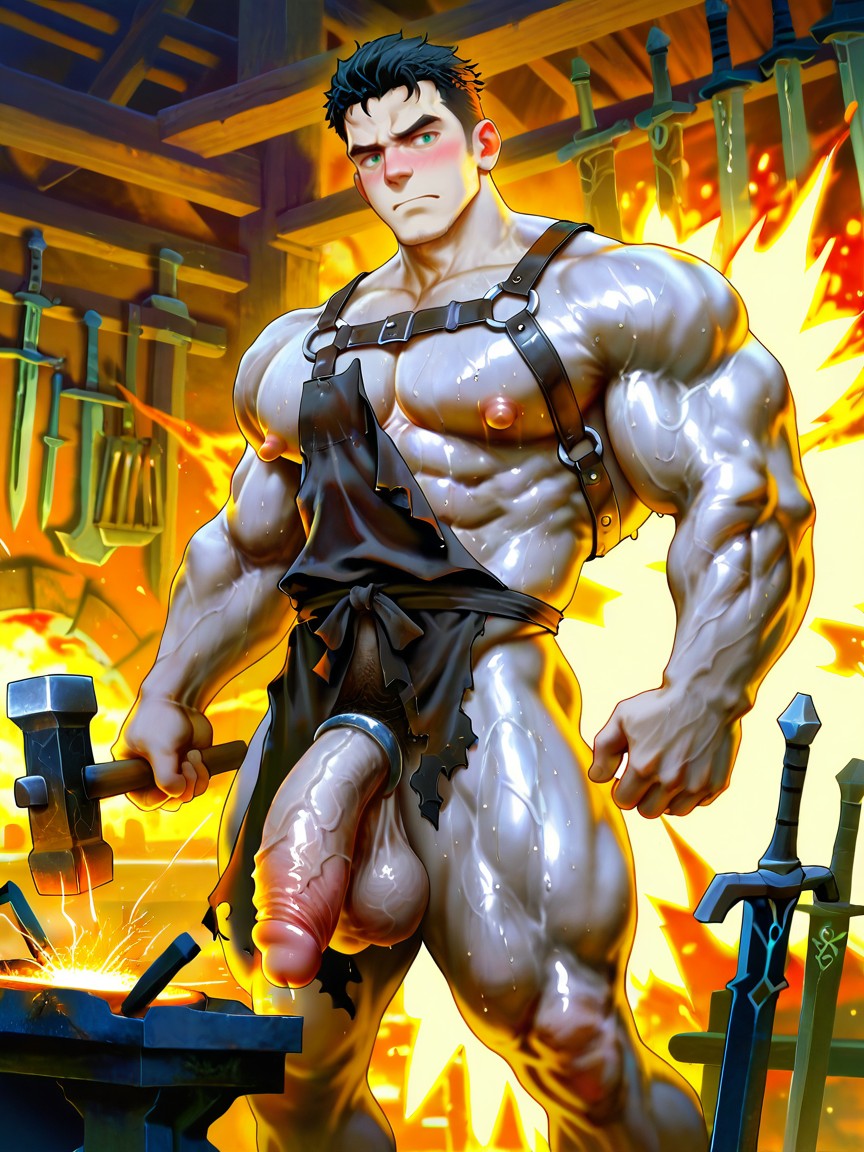 男孩子氣, Hyper-muscular Handsome Male, 超大肌肉 AI同性戀黃片