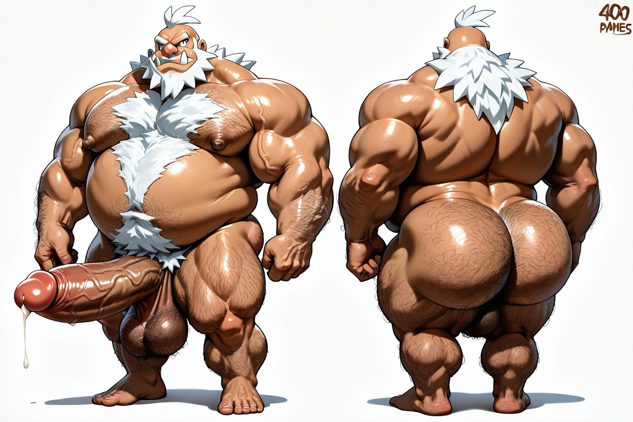Hairy Butt, Slaking The Pokemon, Front View And Back View ゲイAIポルノ