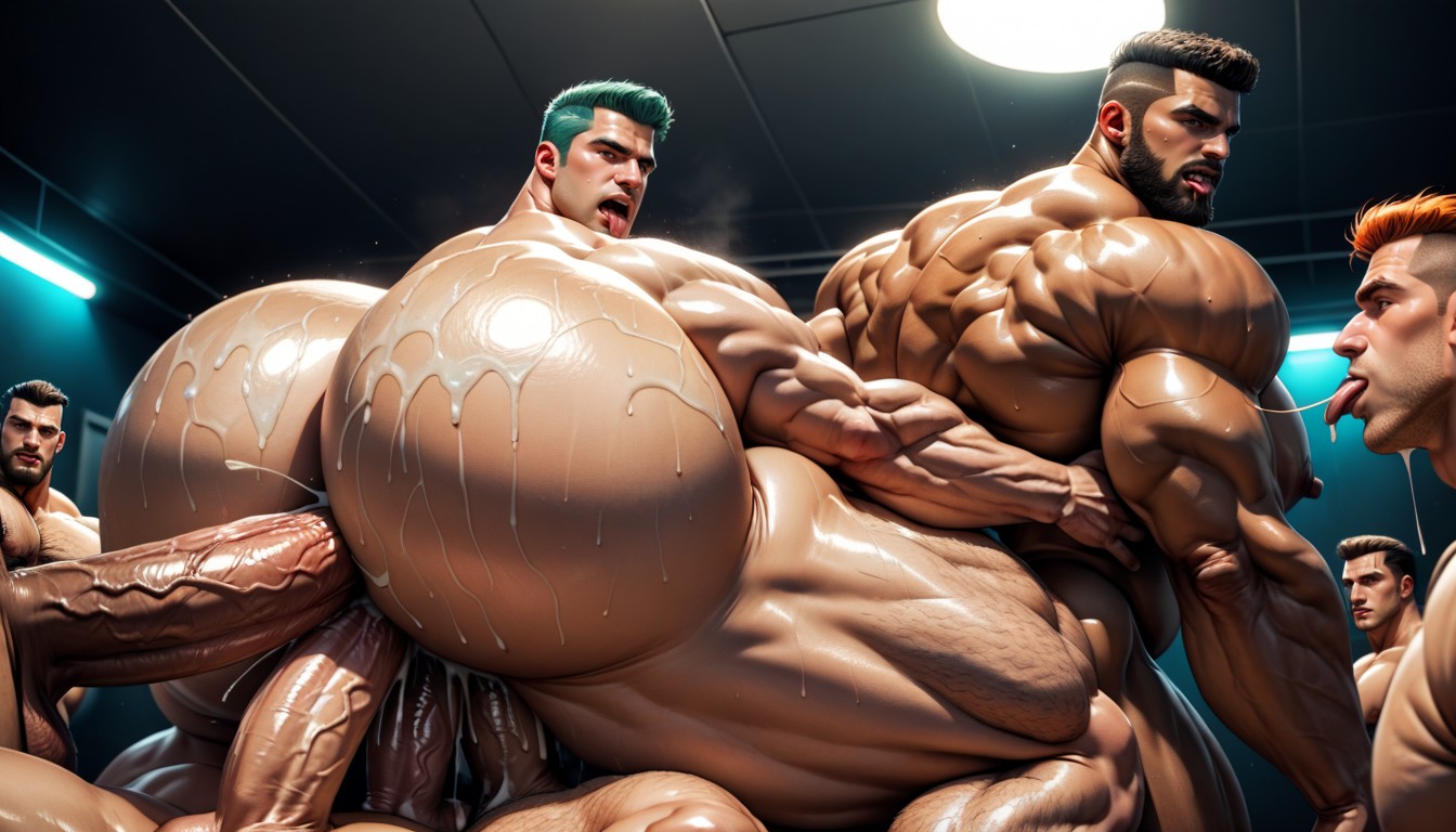 Sweaty, Ahegao, Hyper Bulky KI Schwulenporno