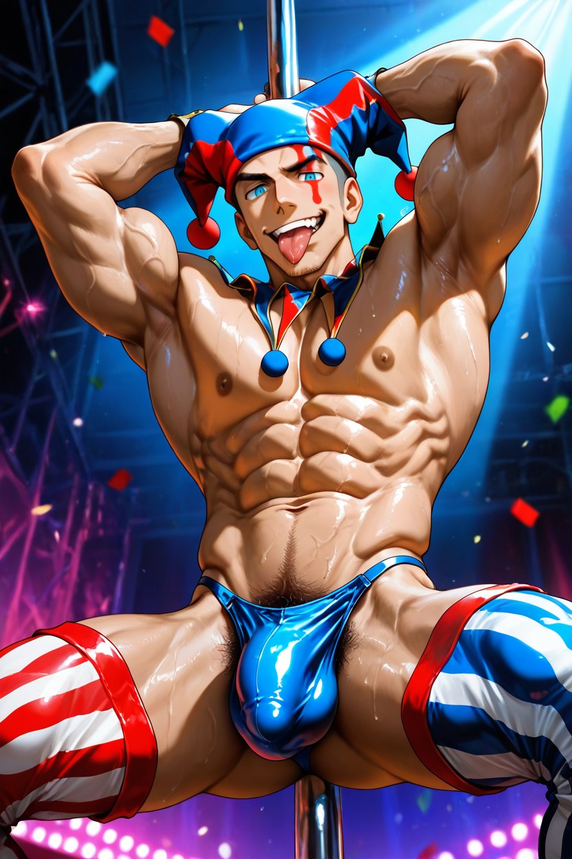 Muscular Guy, Circus Theme, Musclé Porno IA Gay