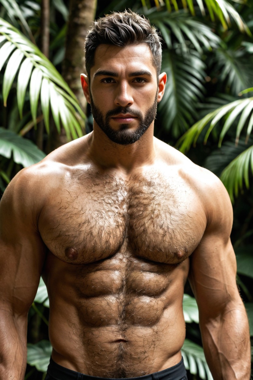 Elf Ears, Styled Stubble Goatee, Hairy Body Porno gay IA