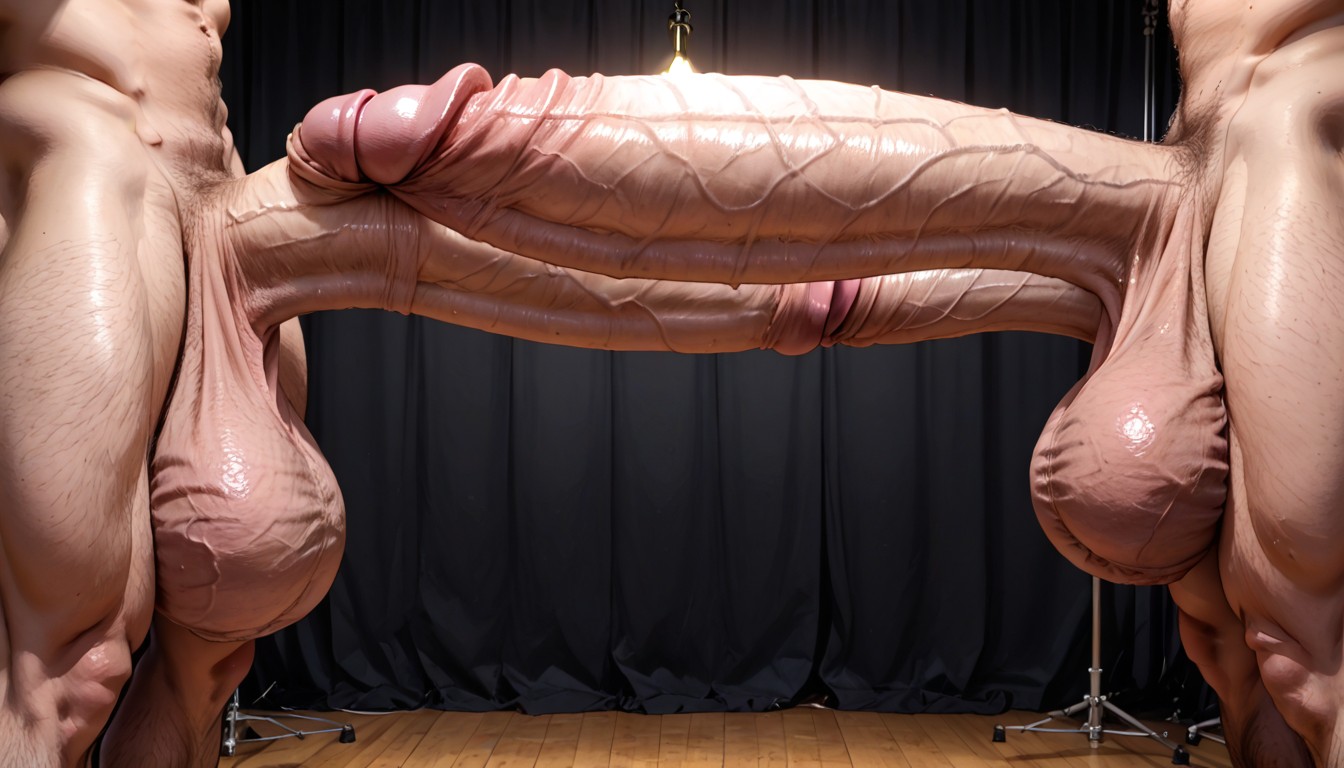 Naked, Detailed Black Cock, Impossibly Long Hyper Penis AI Gay Porn