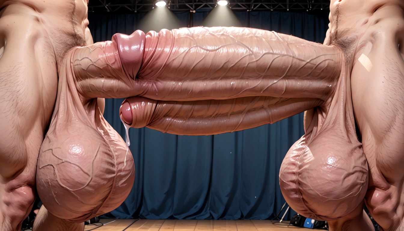 Bulb Glans, Pale Skin, Impossibly Long Hyper Penis AI Gay Porn