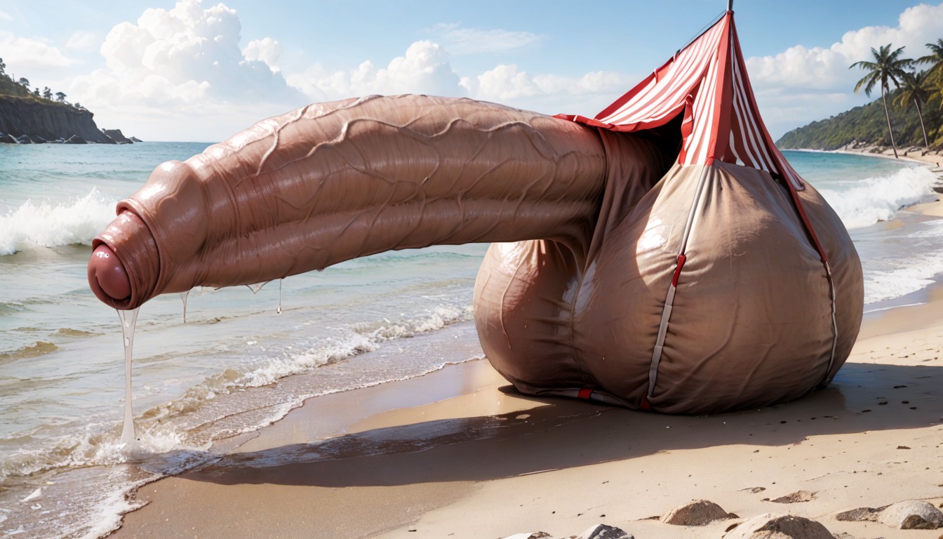 Mushroom Cock, Long Flaccid Cock, Glans Bulge AI Gay Porn