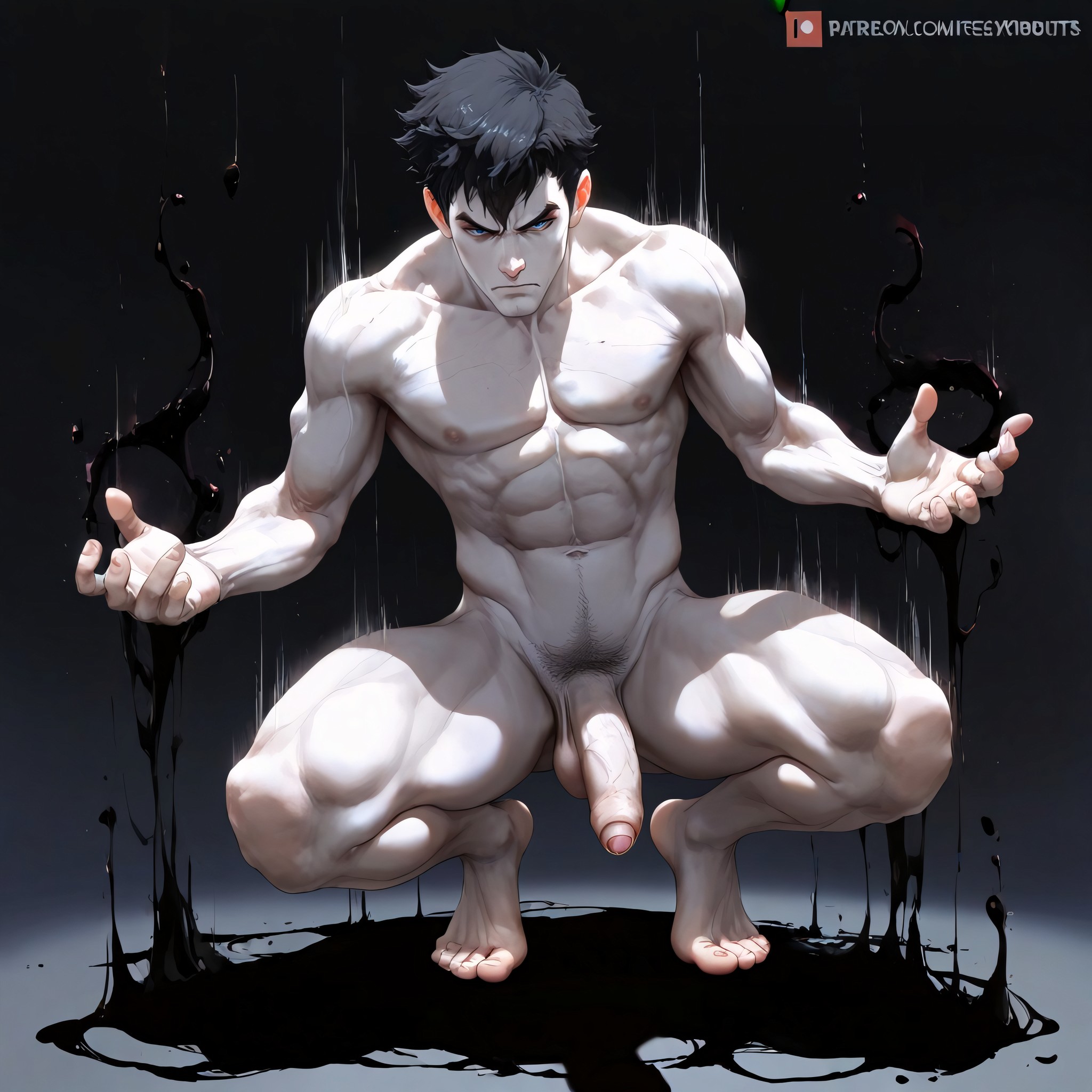 Lazy Pose, Cutesexyrobutts Style, Squatting 게이 AI 포르노