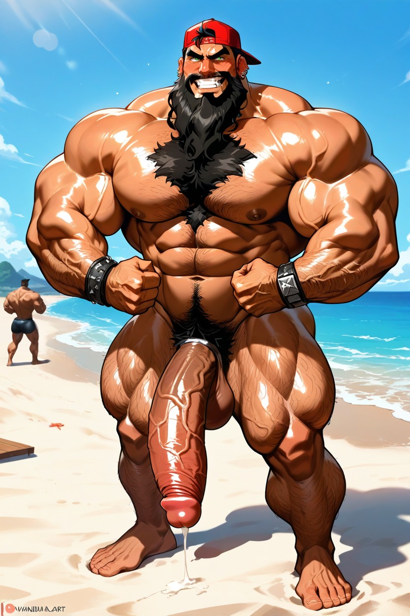 Fit Male Bottom, Dark Brown Skin, Slutboy AI Gay Porn