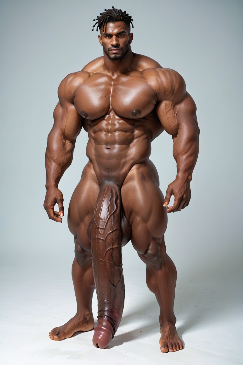 Two Meters Tall, Standing, Extremely Large Cock AI Gay Porn