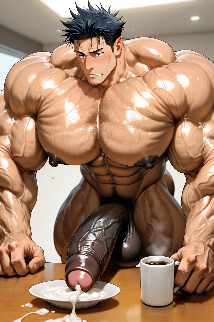 Gigantic Muscles, Black Penis, Foreskin AI Gay Porn