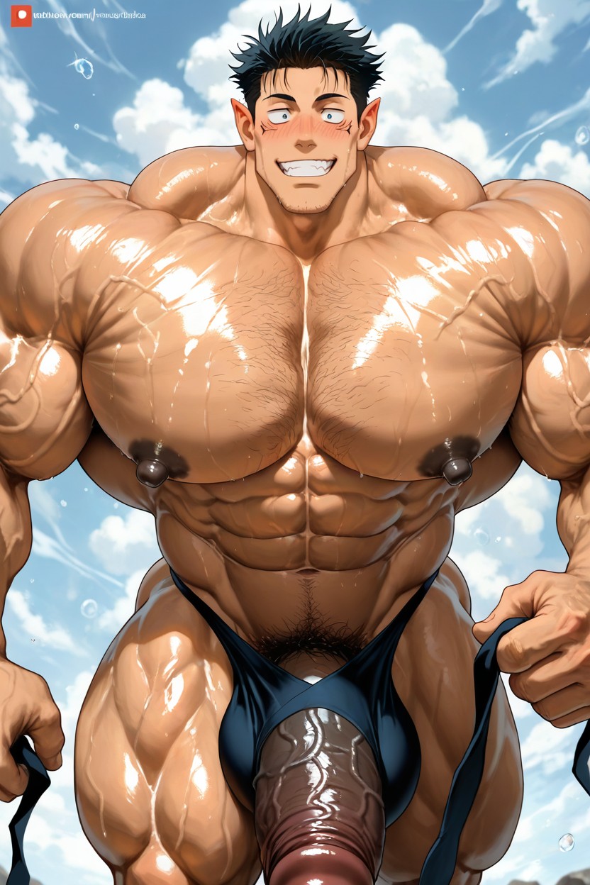 Hairy Derierre, Toji Fushiguro From Jujutsu Kaisen, Stubble AI Gay Porn