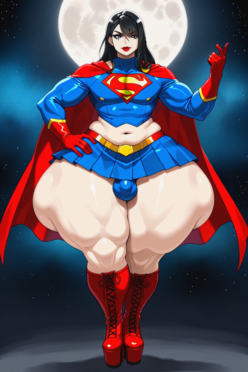 Superhero, Thick Plump Lips, Crop Top AI Gay Porn