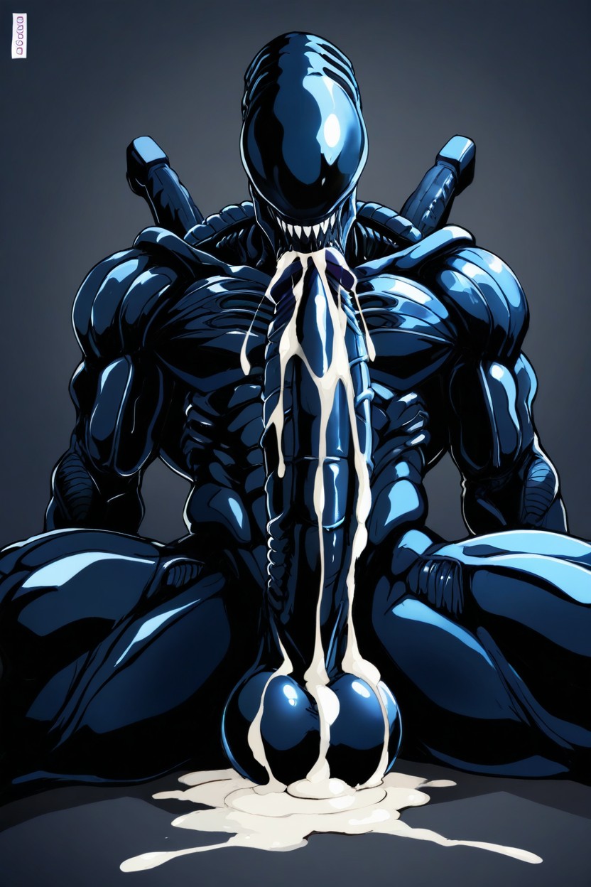 Self Blowjob, Throbbing Erect And Leaking Precum, Dripping Cum AI Gay Porn