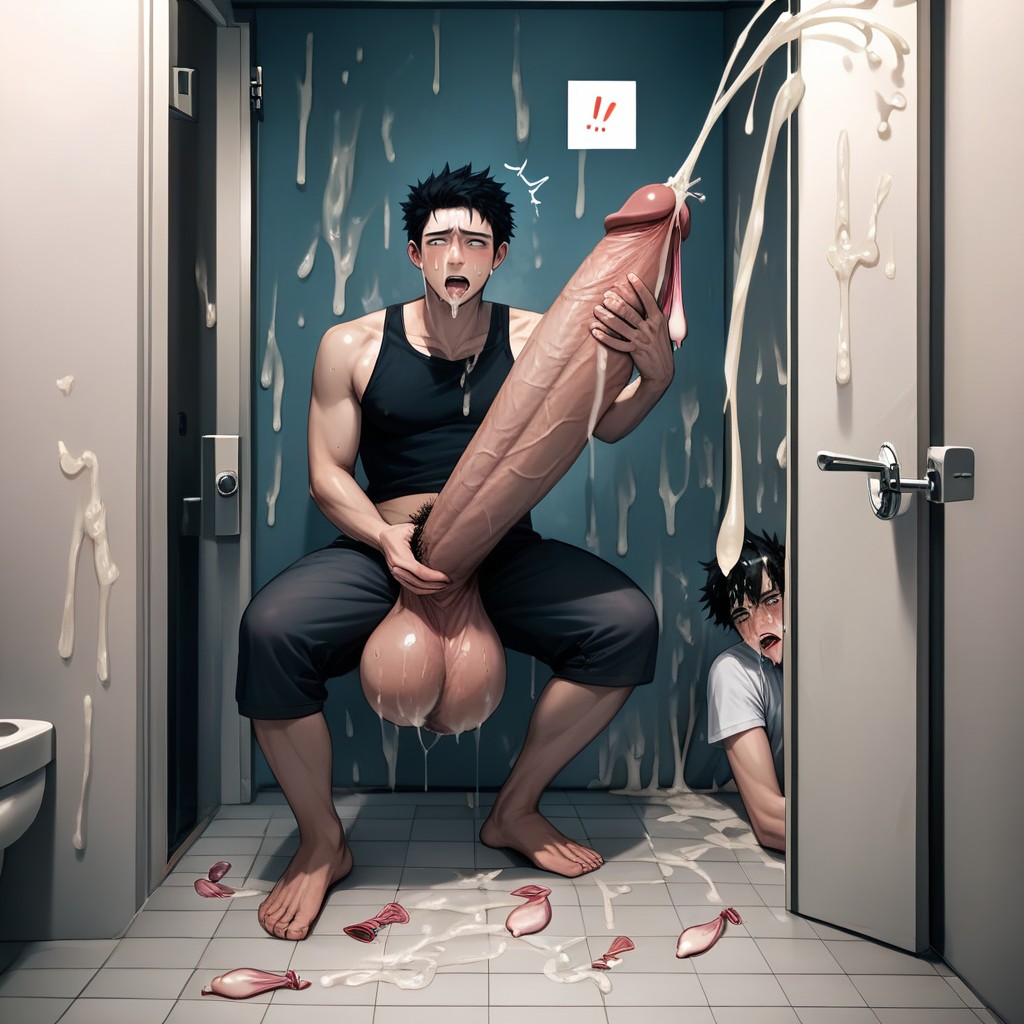 Hands Fondling Massive Balls, Clear Lines, Tiled Floor 게이 AI 포르노