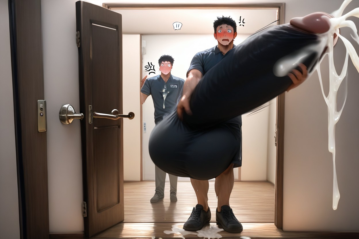 Cum On Face And Chest, Hairy Dilf, Handjob AI Gay Porn