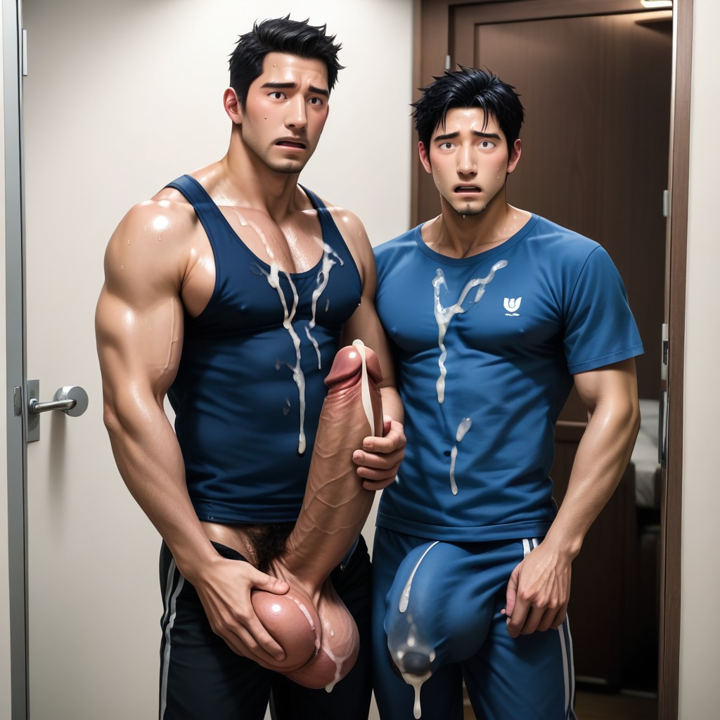 Tank Top, Male Face, Black Hair AI Gay Porn