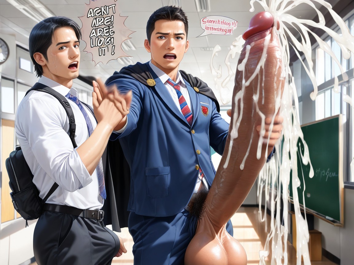 Helping Hand, Slicked, Male Angular Features AI Gay Porn