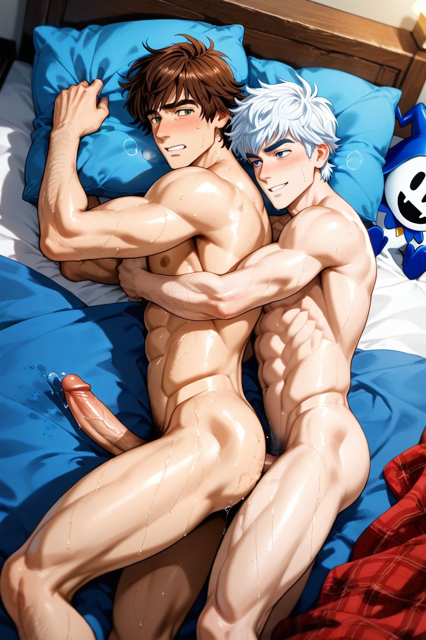 Both Are Male, Men, Sweaty AI Gay Porn
