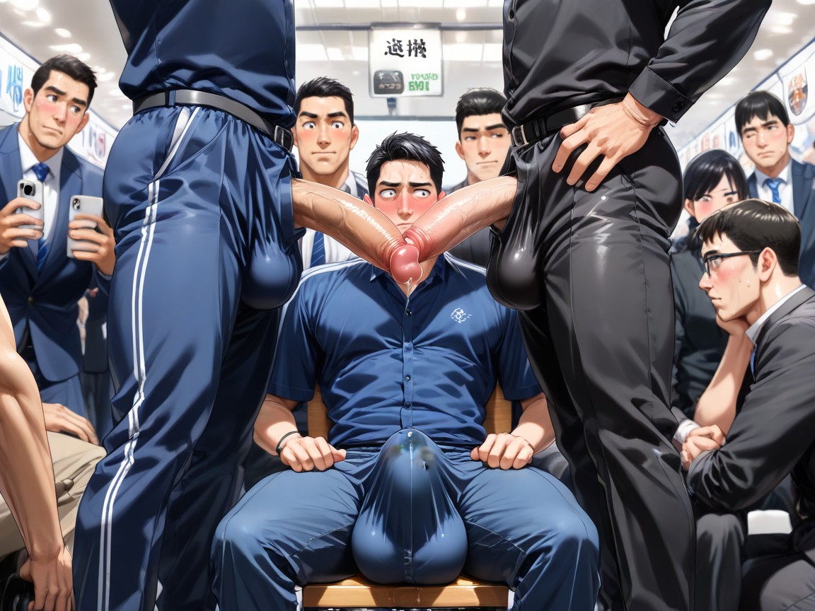 Precum Stain, Japanese, Uncut Hyper Cock Bigger Than Leg AI Gay Porn