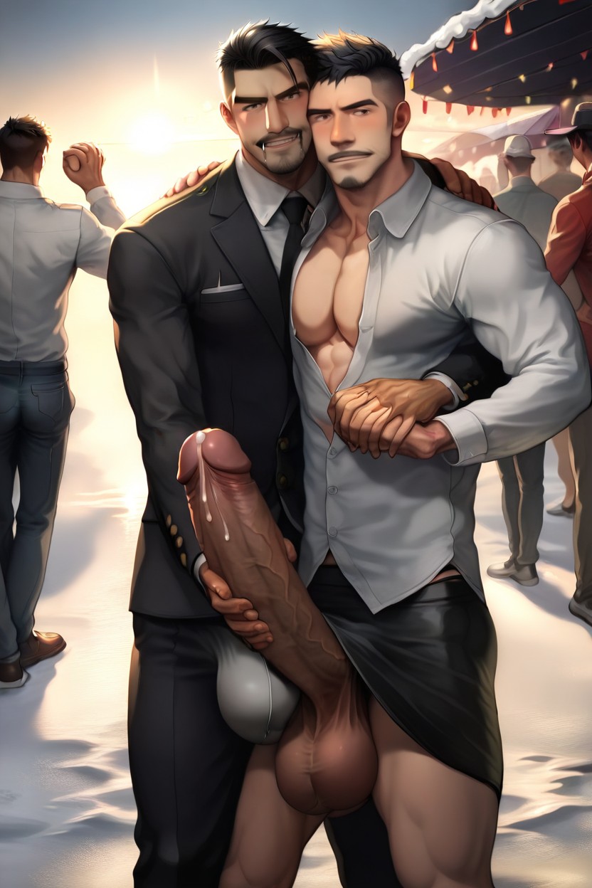 Precum On Mouth And Chest, Gigantic Growing Cock, Cock Thicker And Longer Than Leg AI Gay Porn