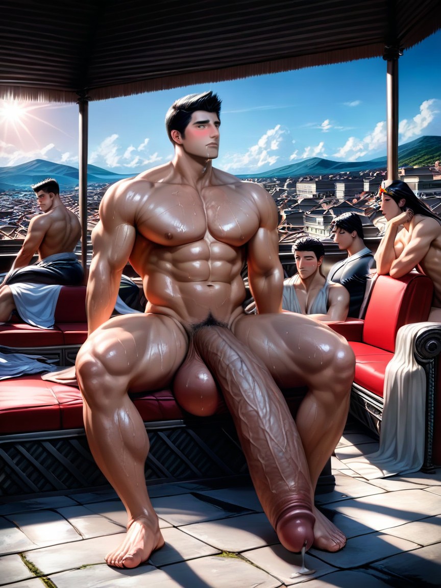 Drooling, Clear Lines, Some Standing Some Sitting AI Gay Porn