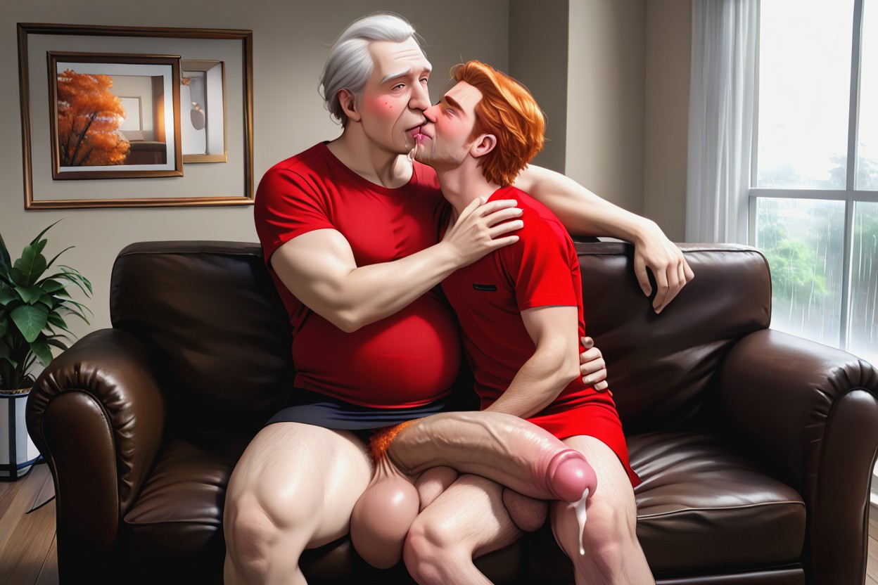 Blowjob, All Characters Are Male Men, Giant Erect Bulge AI Gay Porn