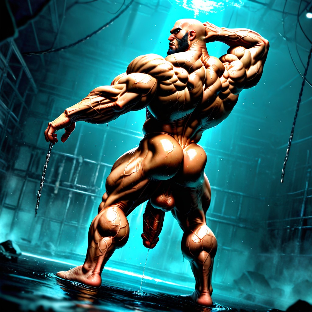 Showing Back, Incredibly Wide Shoulders, Face Visible Porno gay IA