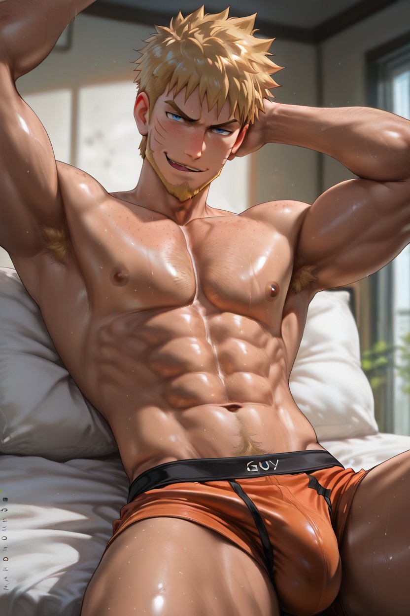 18+, Very Hairy Chest, Relaxed AI Gay Porn