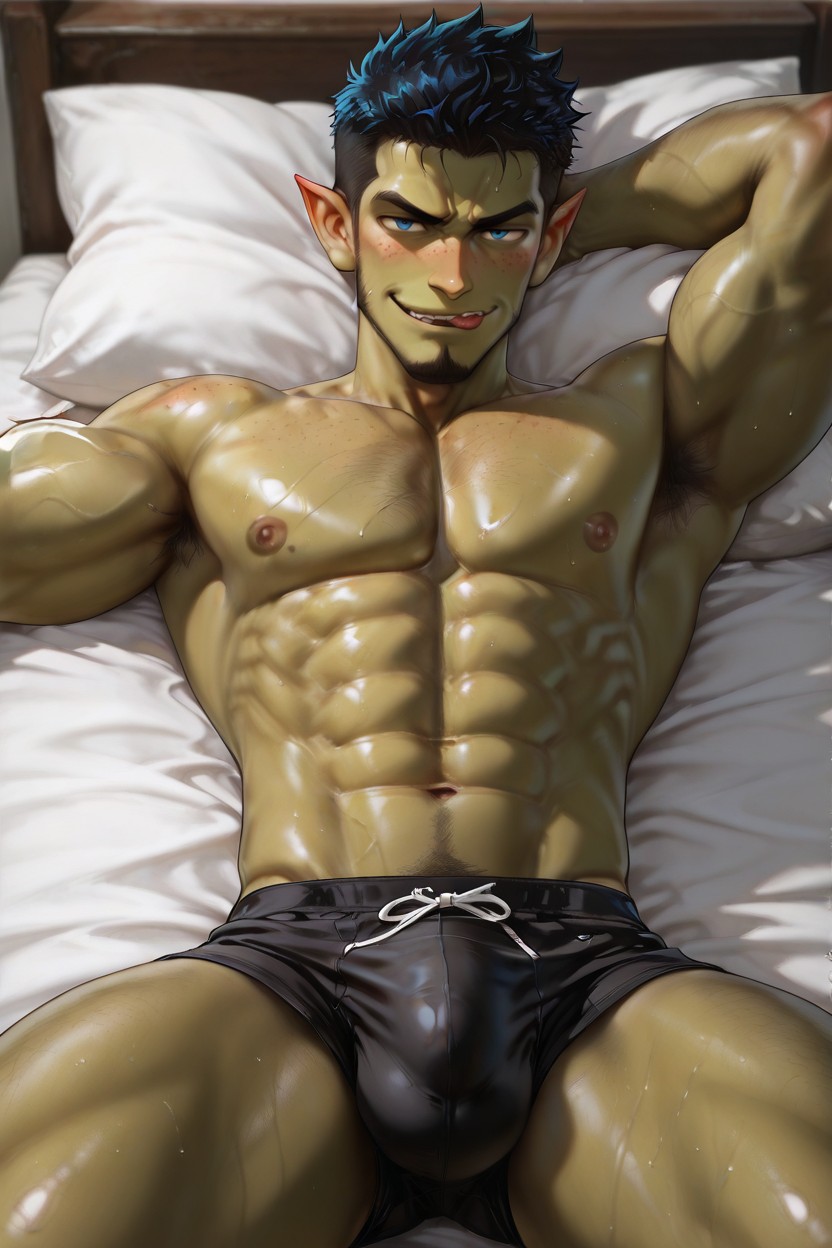 Squeezable, Solo, Hard Black Underwear Bulge AI Gay Porn