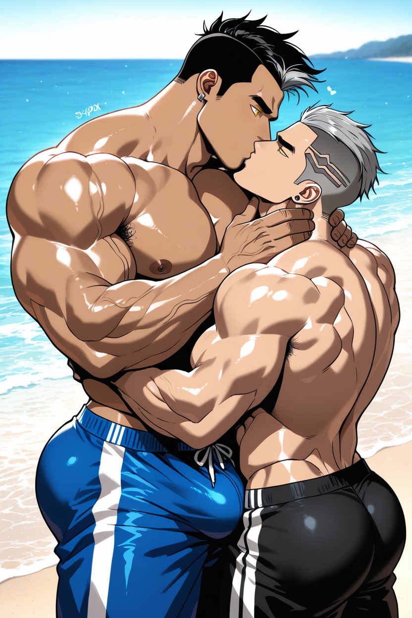 Artist Suyohara, Submissive Light Skin, Pubic Hair AI Gay Porn