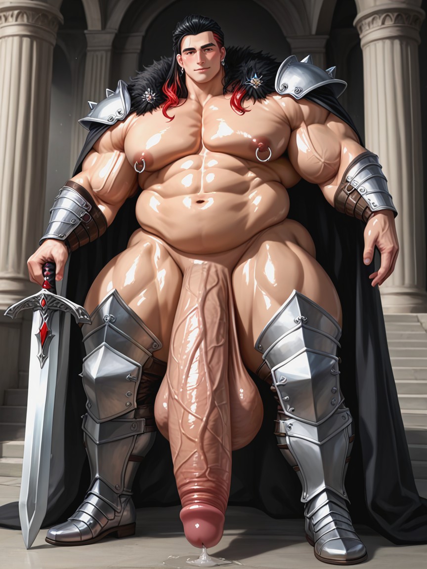 Gigantic, Bulky Muscles, Medieval Armor AI Gay Porn