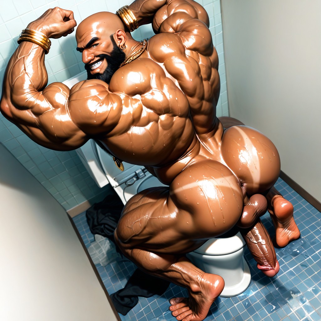Hyper Muscles, Realistic Style, Shaved Face AI Gay Porn