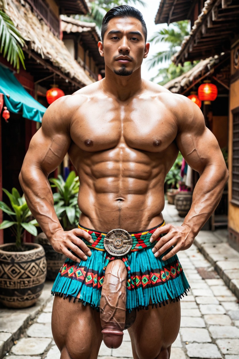 Clean Gorgeous Face, Tanned Skin, Tapered Waist AI Gay Porn