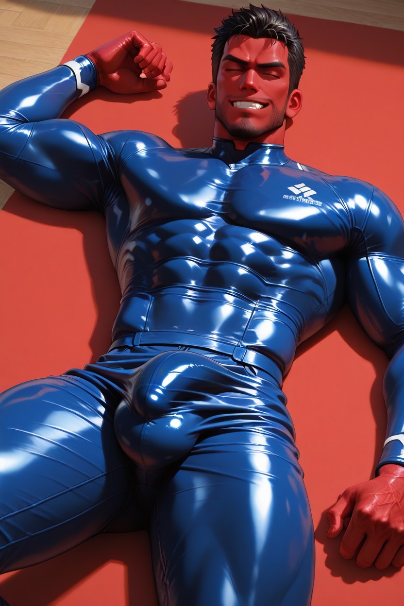 Very Short Hair, Hard Cock In Underwear, Cock Bulge Erect Sideways AI Gay Porn
