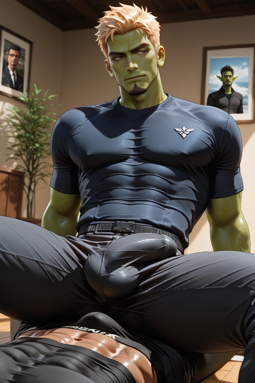 18+, Sideways Bulge, His Ears Are Pointy And He Has An Yet Sexy Look AI Gay Porn