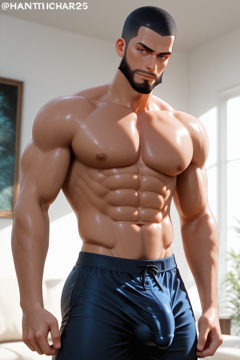 Shirtless, Muy Corto, En Forma Porno gay IA