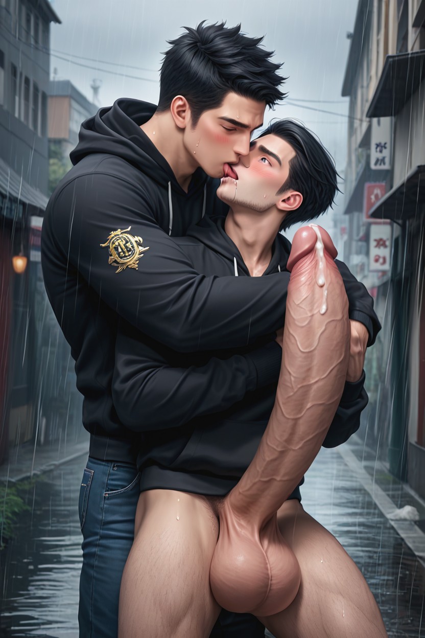 Only Men, Steamy, Cum All Over Face And Chest AI Gay Porn