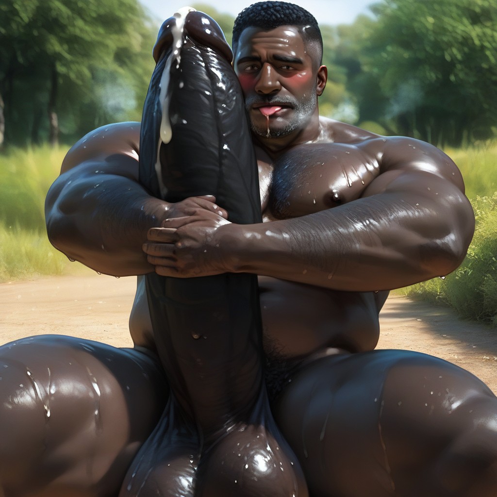 Correct Anatomy, Sweaty, Licking Cock AI Gay Porn