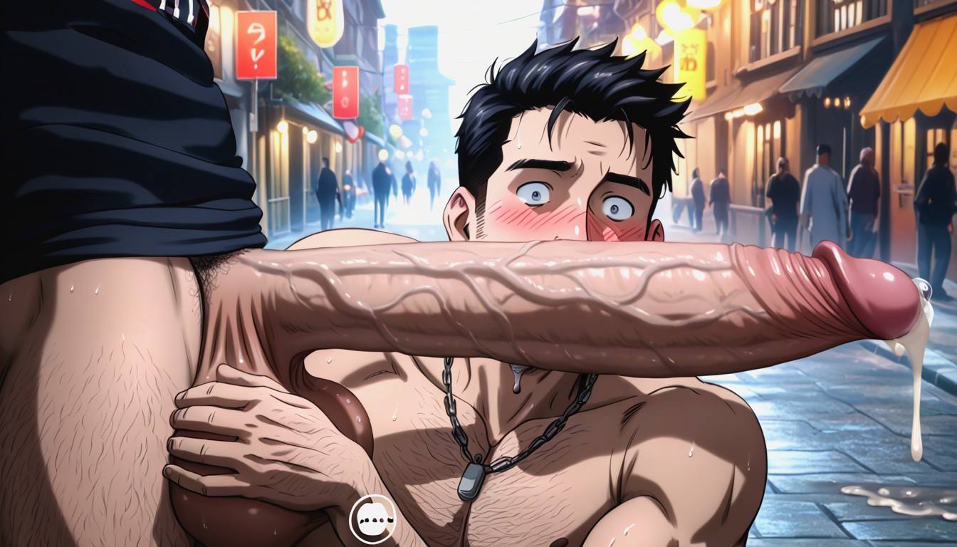 Only Men, Detailed, Blushing AI Gay Porn