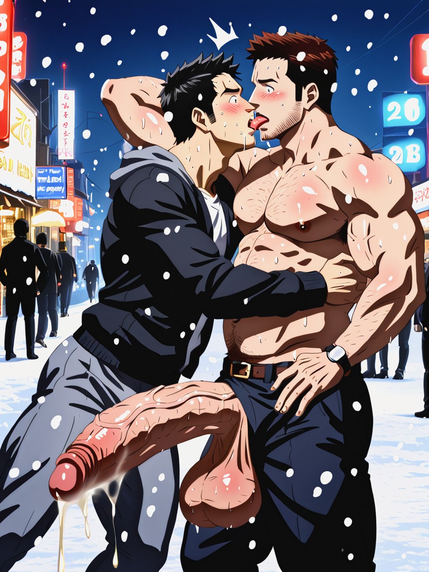 Snowing, Licking Cock, Taking Photo AI Gay Porn