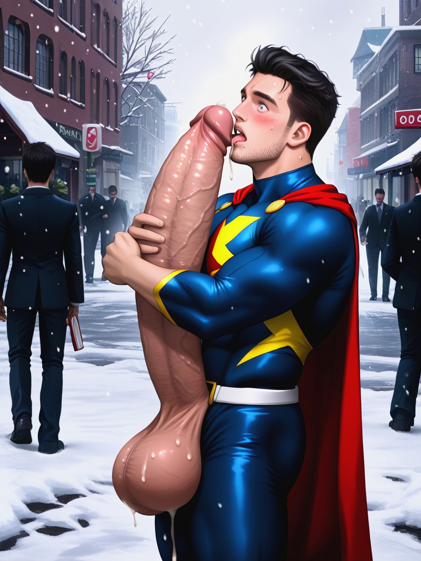 Drooling, Uncensored, Hands Fondling Massive Balls Pornografia gay com IA