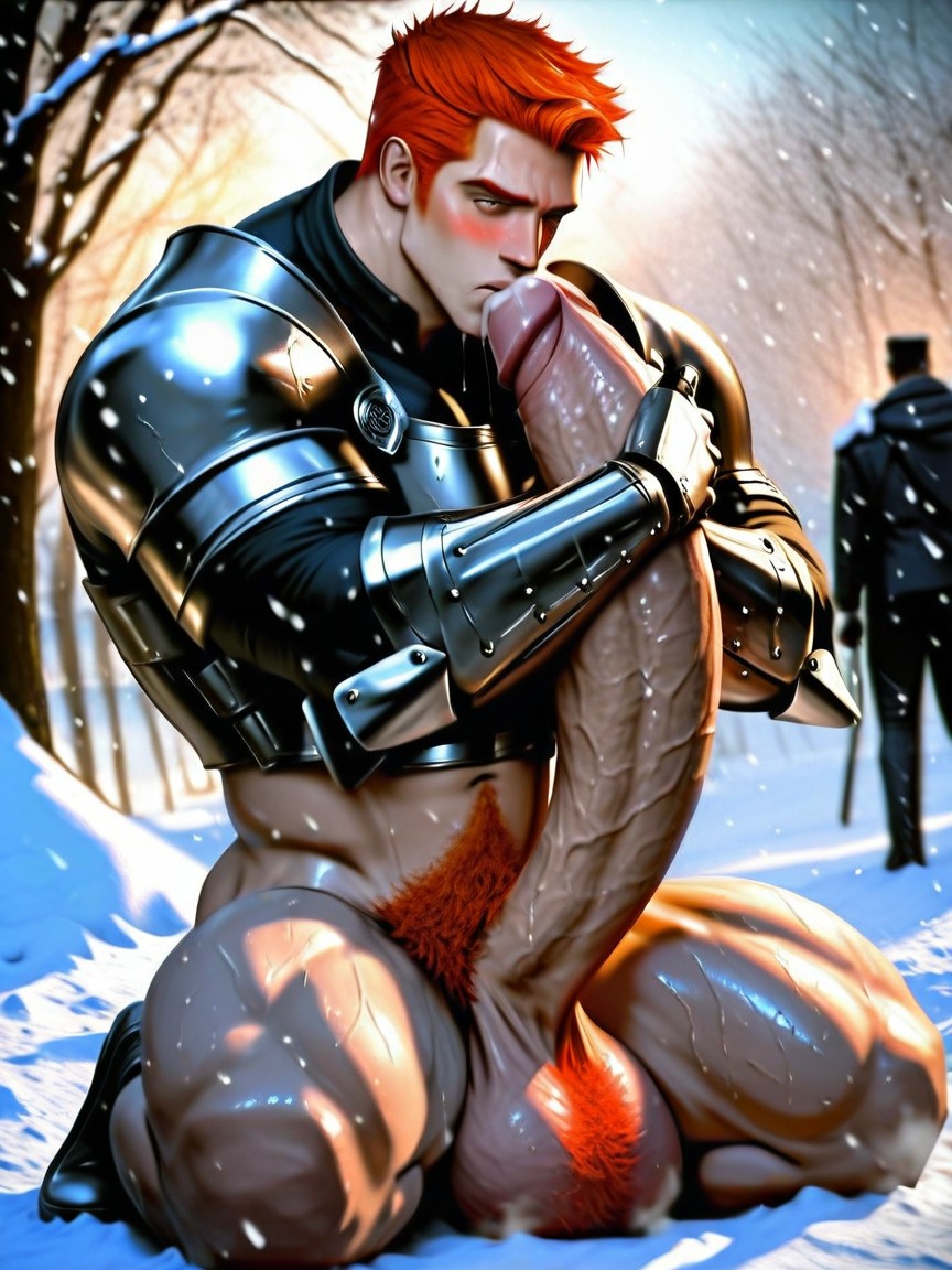 Gigantic Growing Cock, Gigantic Fully Erect Uncut Cock Taller Than Man, Cum Sprays Everywhere AI Gay Porn