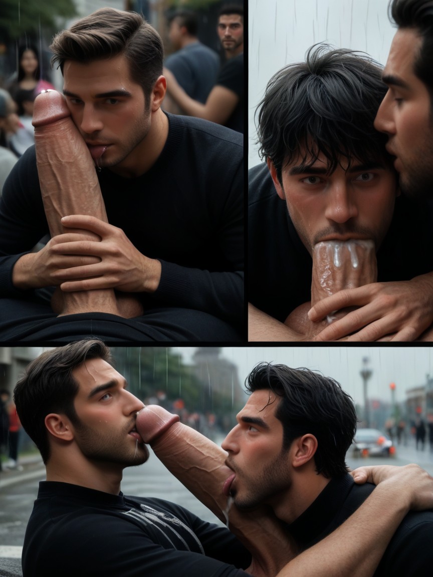 Jerking Off Movement Blur, Quiet Place, Giant Erect Bulge AI Gay Porn
